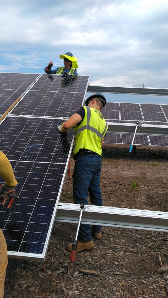 Sullivan & Merritt electricians of IBEW Local 567 Sanford Solar 